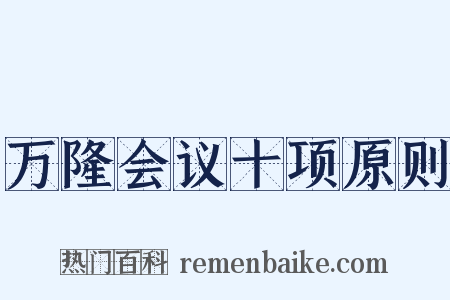 万隆会议十项原则是什么意思的图片